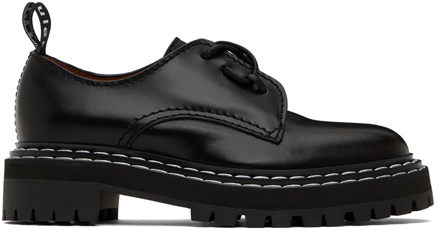Black lug sole oxford shoes