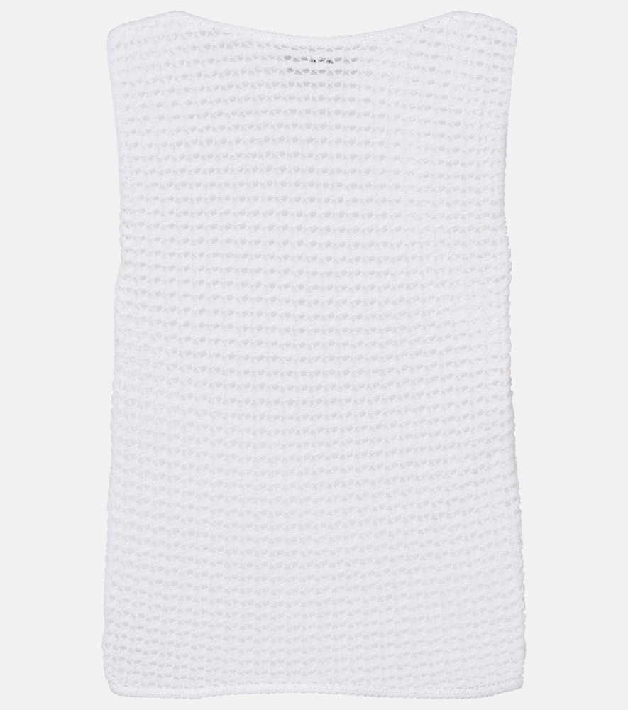 Crochet cotton-blend top