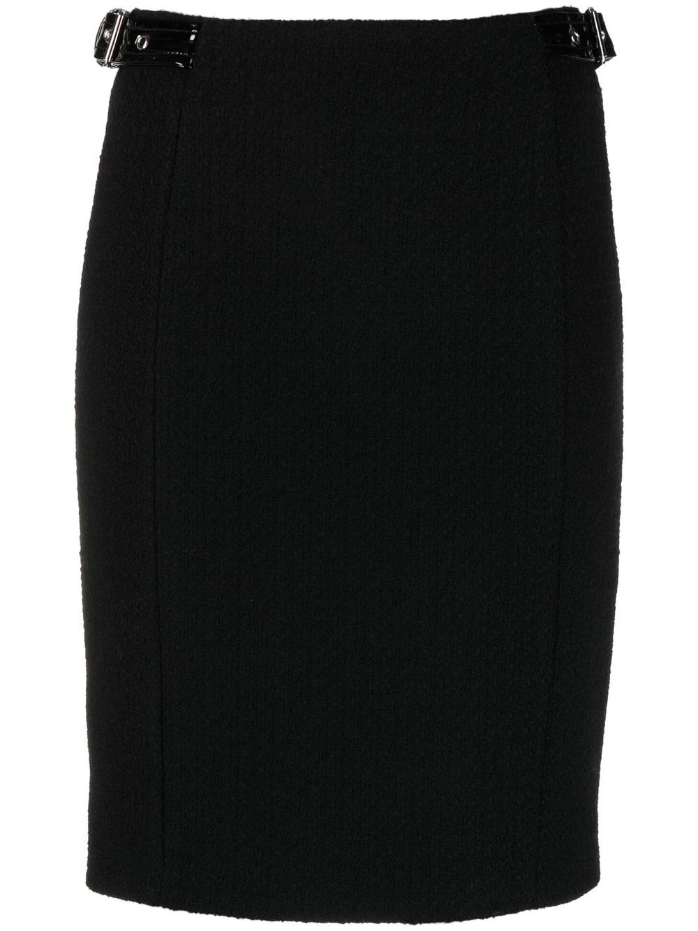 Strap-detail pencil skirt - Black