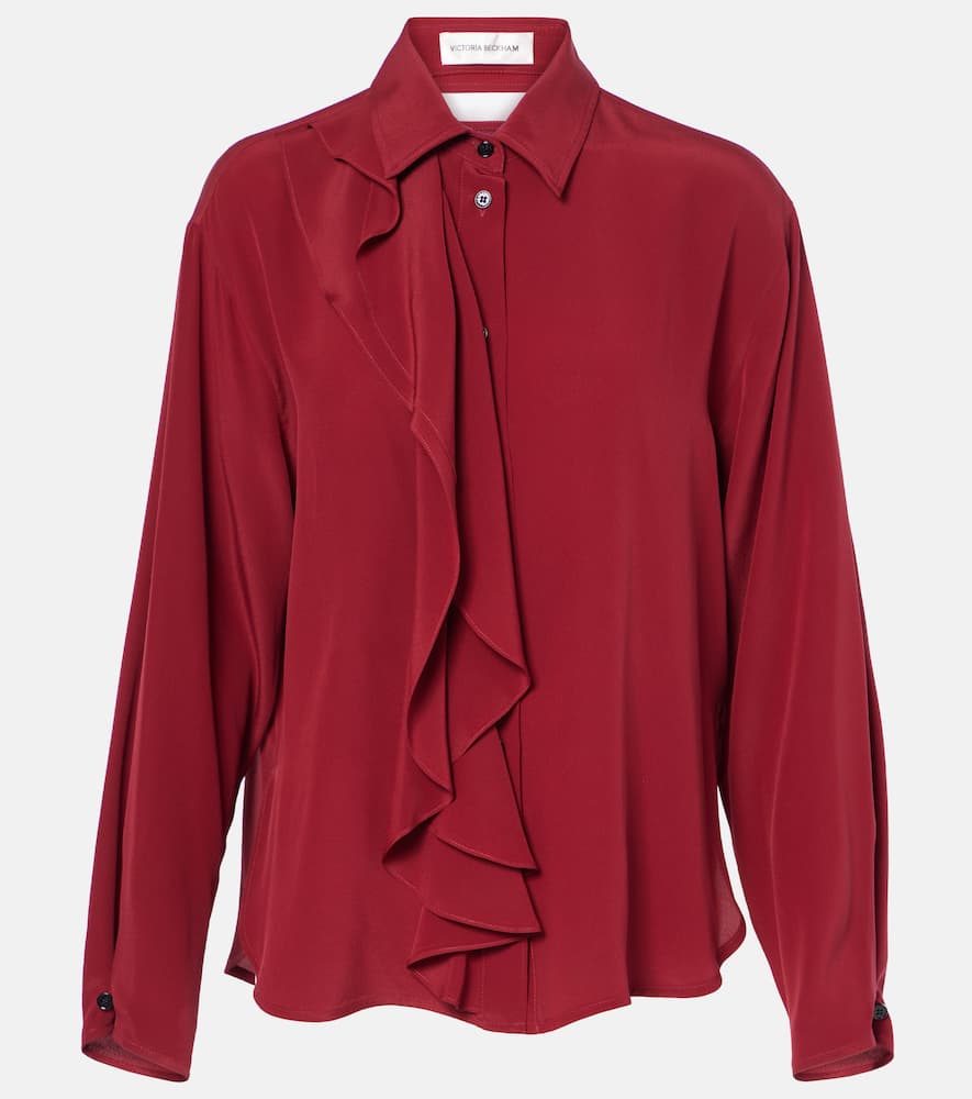 Ruffled silk blouse