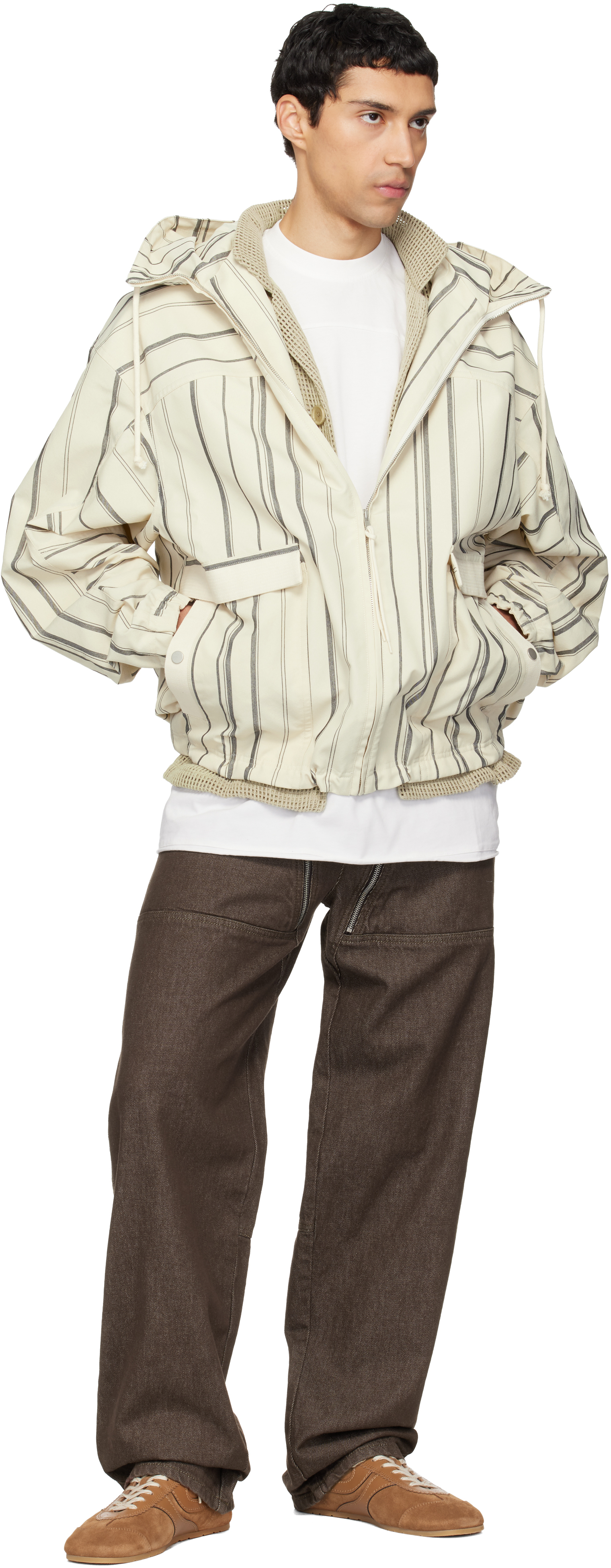 Beige Windbreaker Jacket