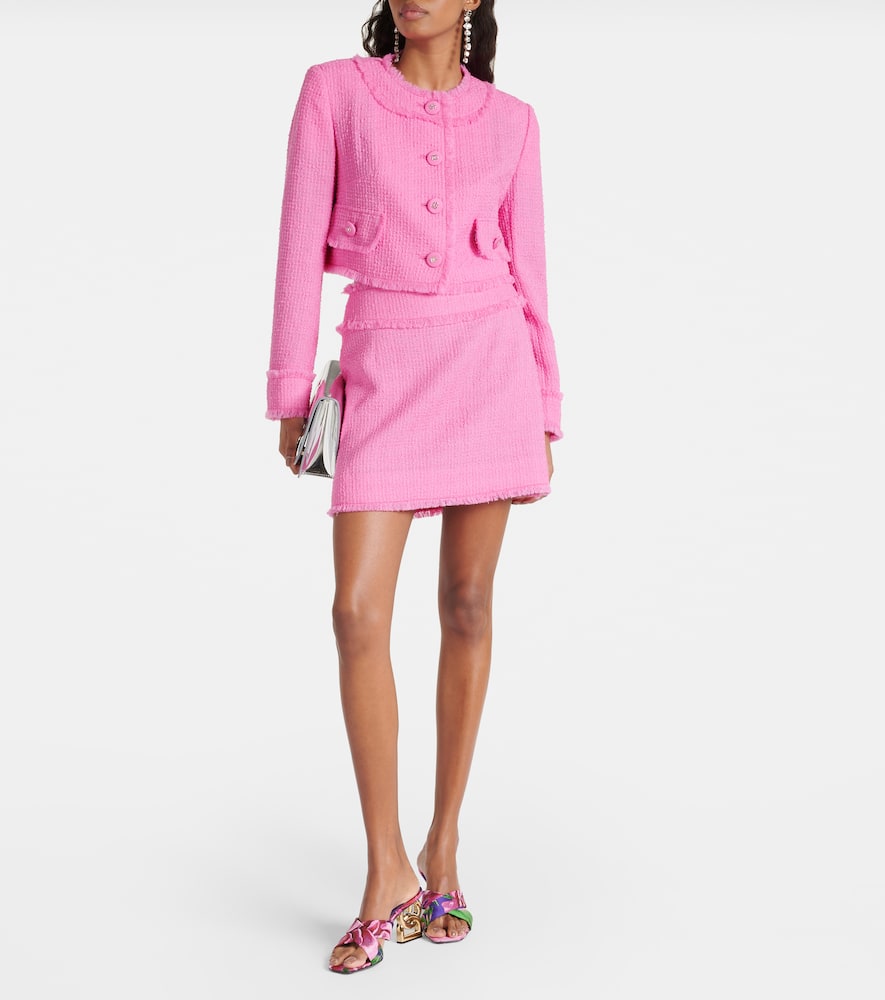 Raschel cropped wool-blend tweed jacket