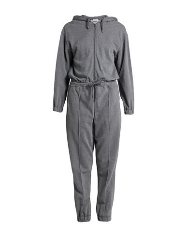 Woman Jumpsuit Grey Size L Cotton, Brass