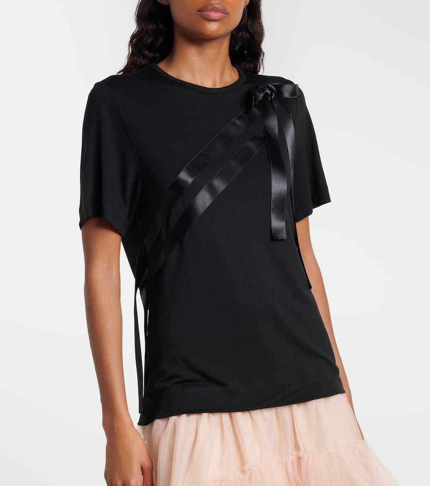 Bow-detail jersey T-shirt