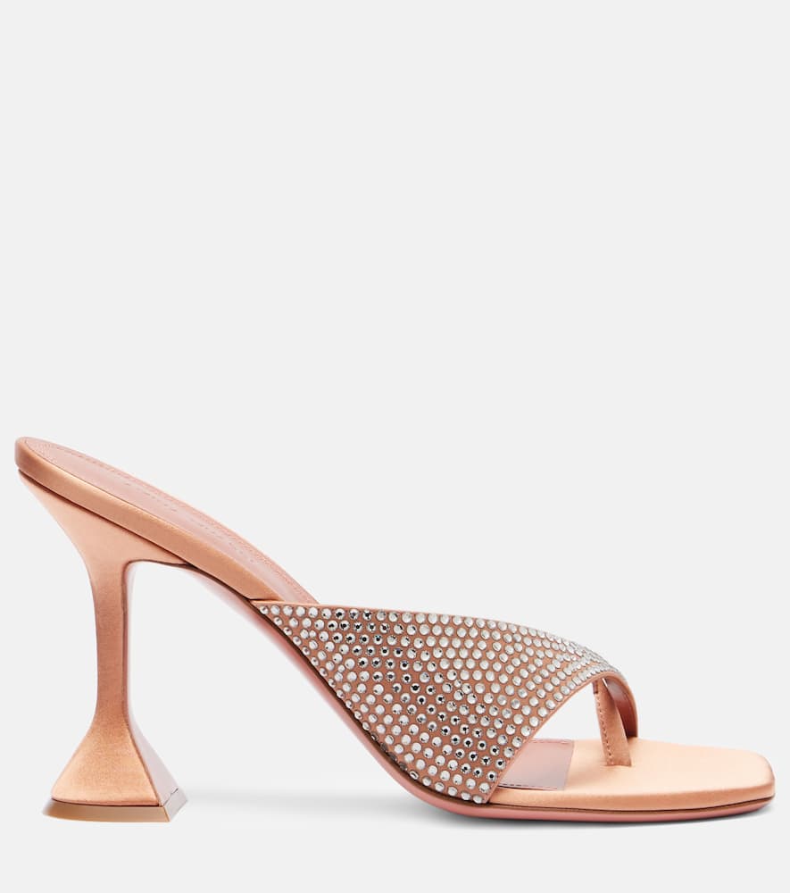 Amina Muaddi Shiona 95 crystal-embellished satin mules