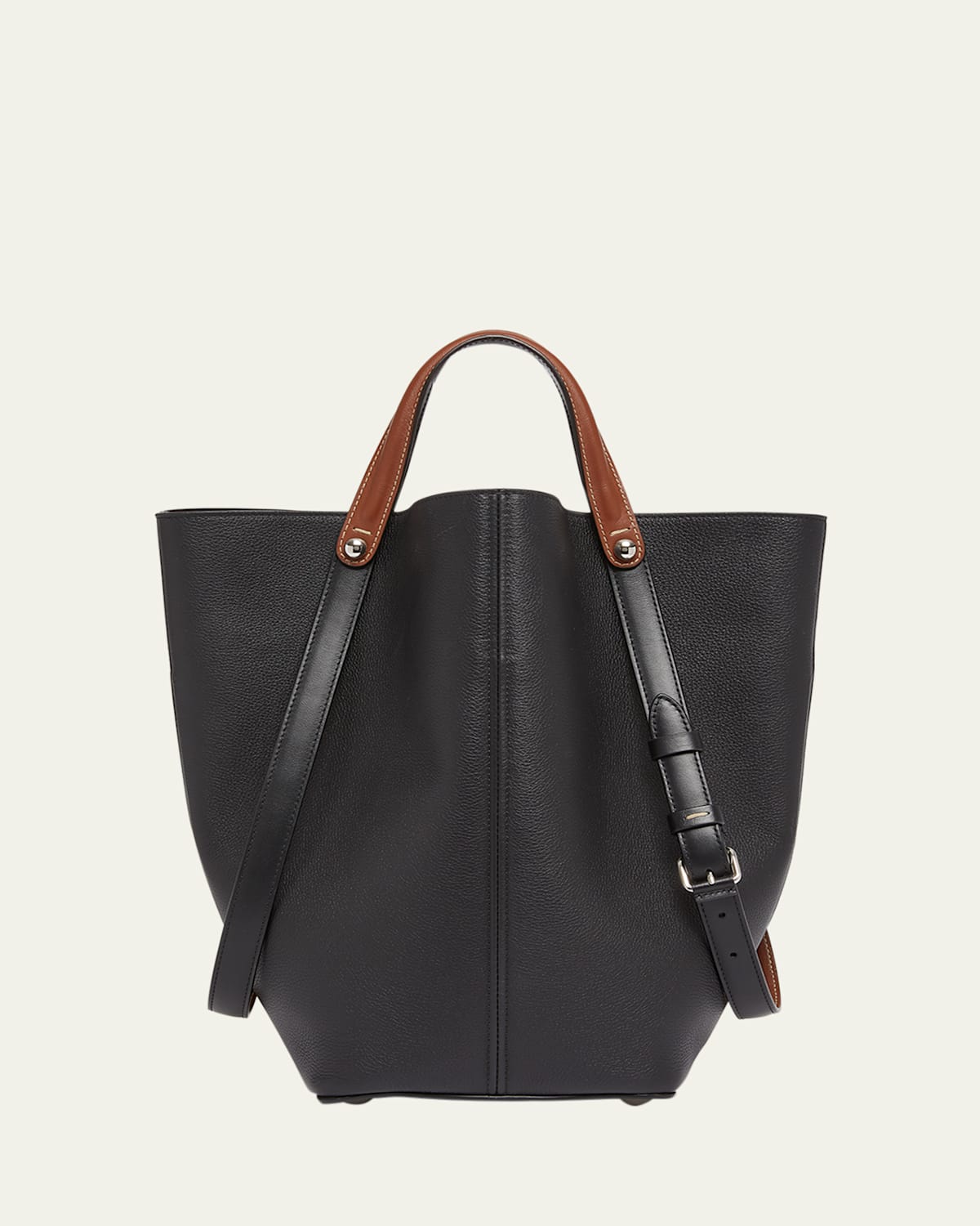 Medium Leather Shopper Tote Bag
