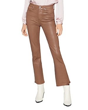 Claudine High Rise Straight Leg Ankle Jeans in Cognac Lux Coating