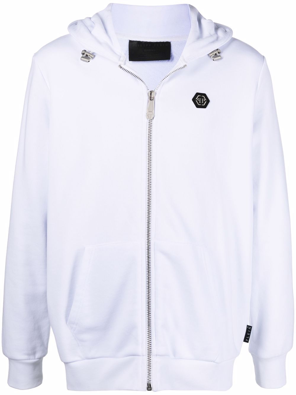Embellished skull logo-print zip hoodie