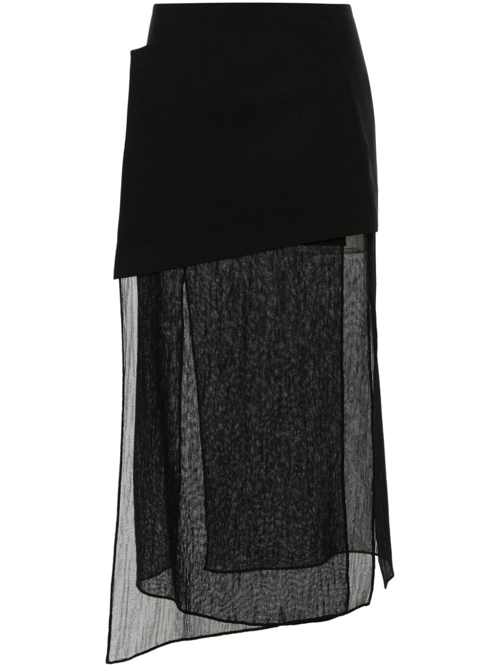 Panelled wool skirt - Black