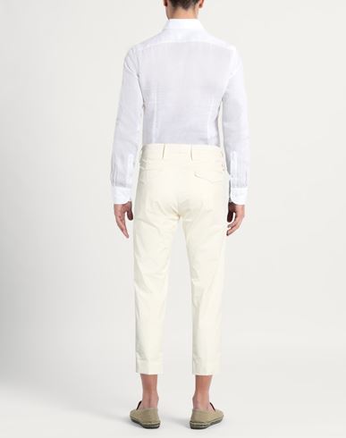 Man Pants Off white Size 28 Cotton, Elastane