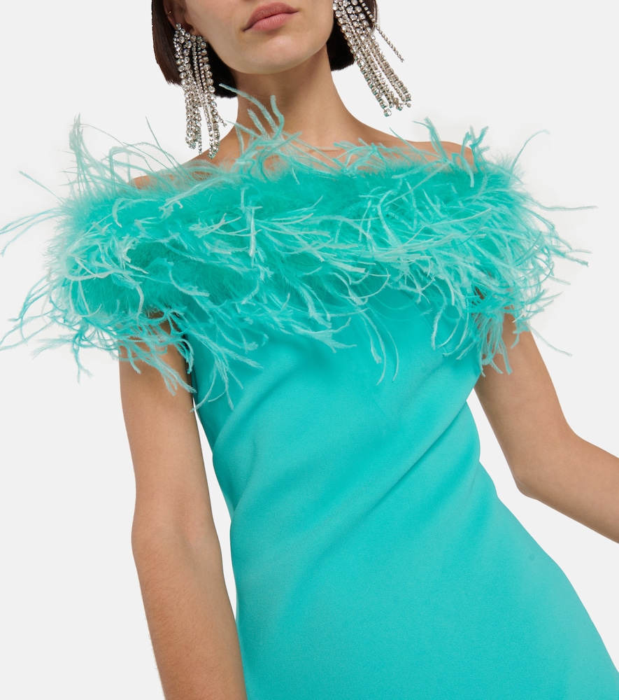 Feather-trimmed minidress