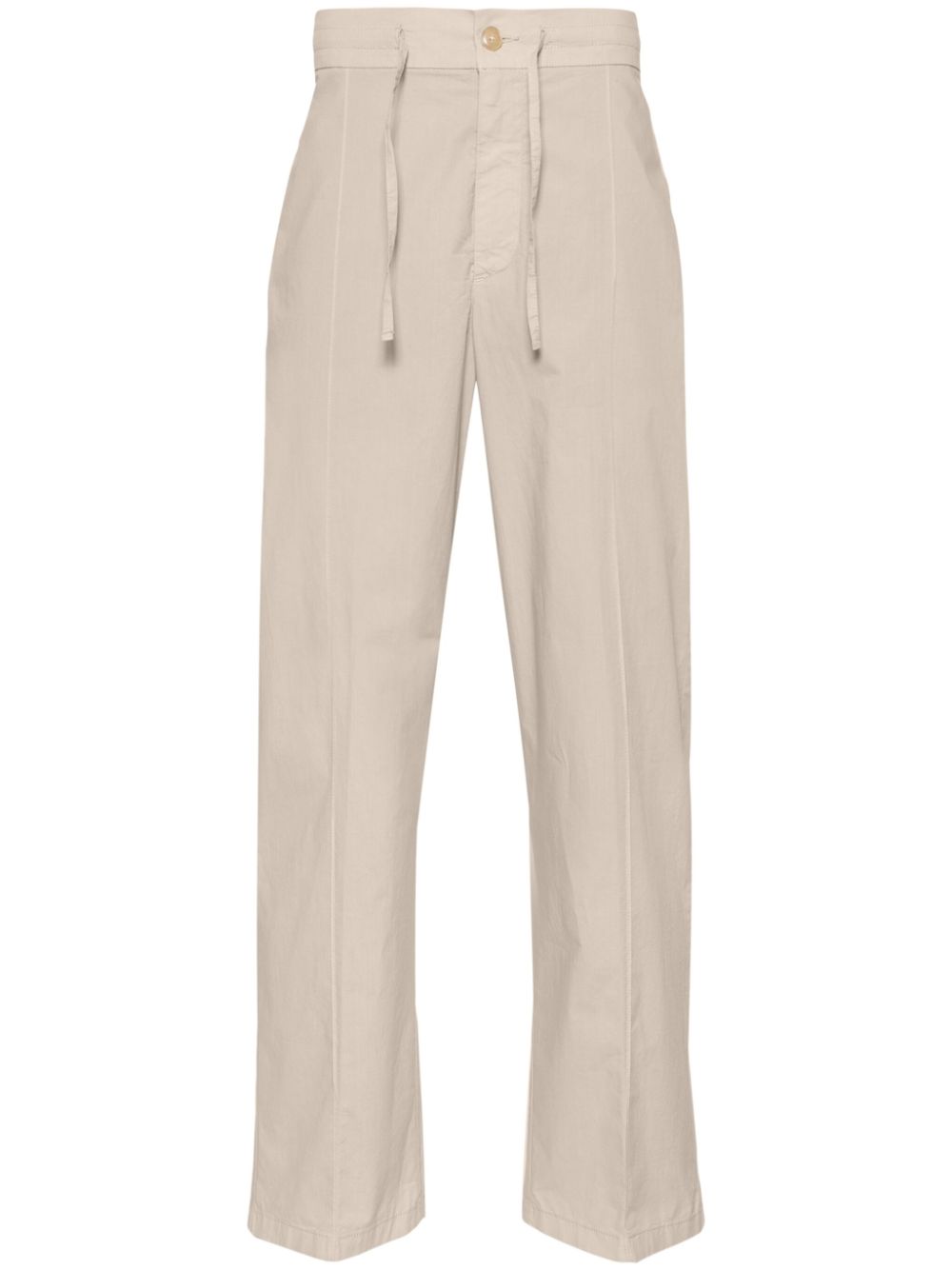 Mid-rise straight-leg trousers - Neutrals