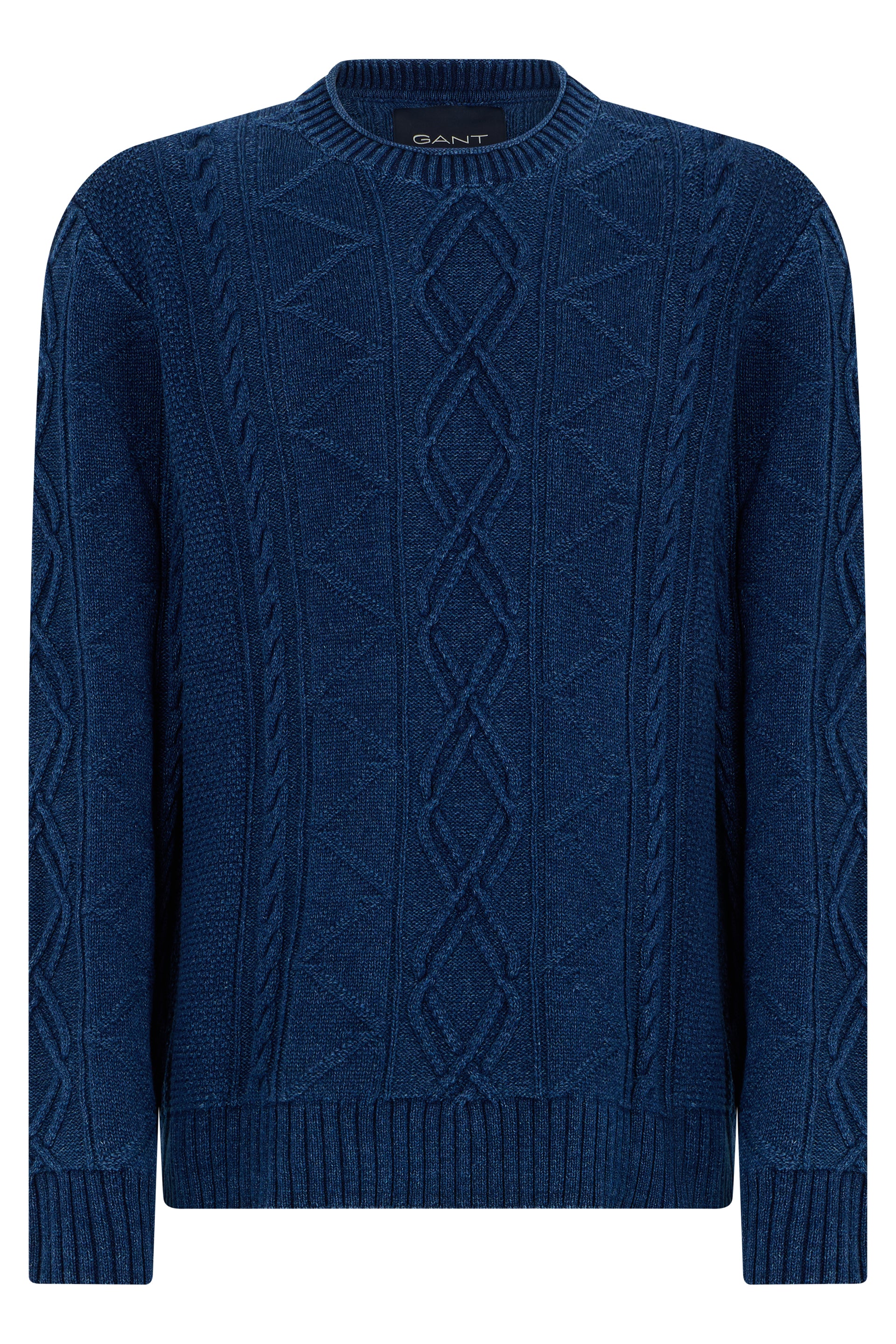 Cable Knit Cotton Crew Neck Sweater