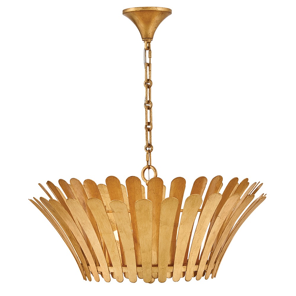 Distressed Brass LED Chandelier from the Reina Collection