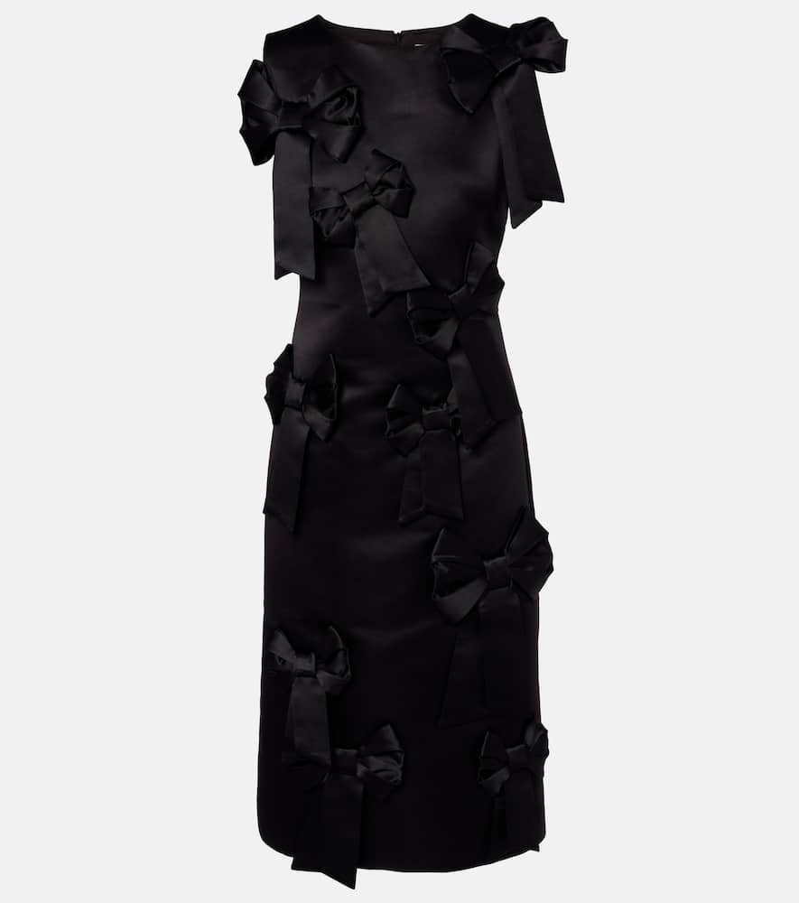 Bow-detail satin cocktail dress