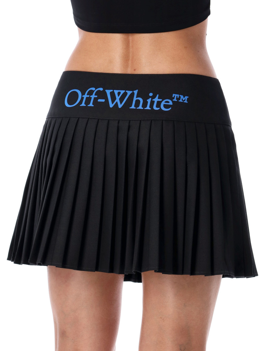 Pleated Logo-print Mini Skirt