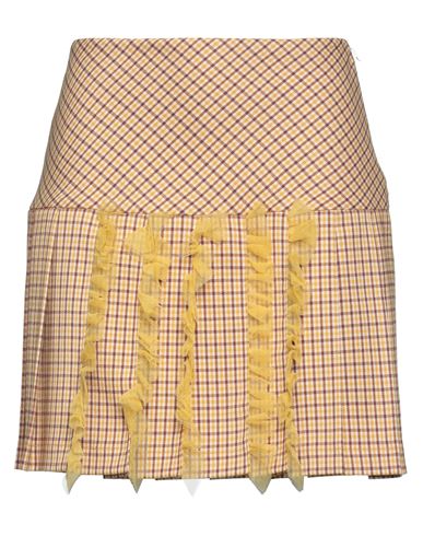 Woman Mini skirt Marigold Size 2 Polyester, Viscose, Elastane