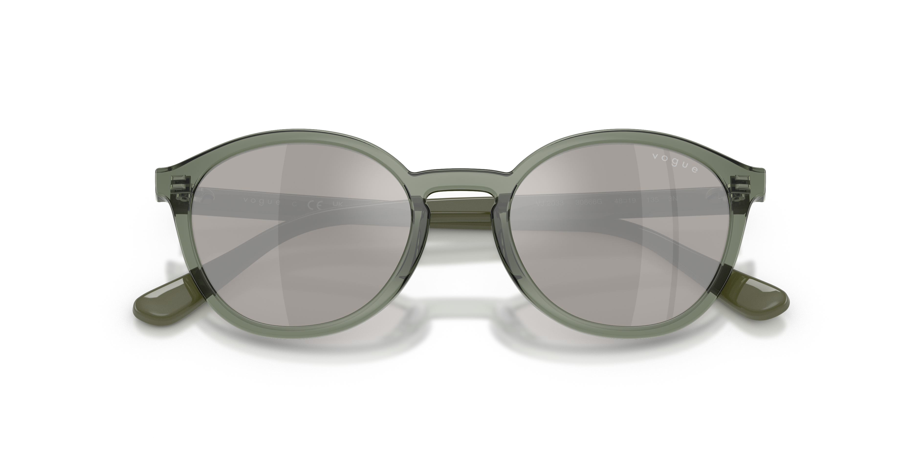 VOGUE EYEWEAR Kid VOGUE EYEWEAR VJ2033 30866G Sunglasses Nylon Green Grey Pantos Mirror