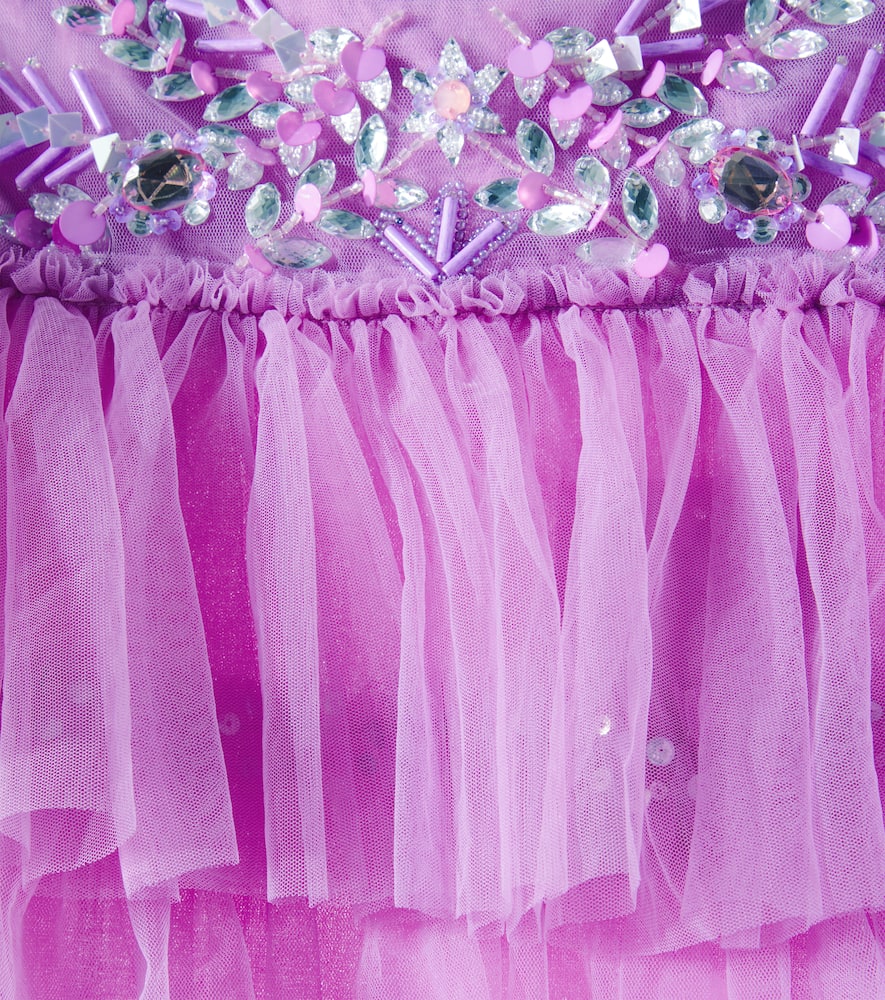 Lady Violet embellished cotton tulle dress