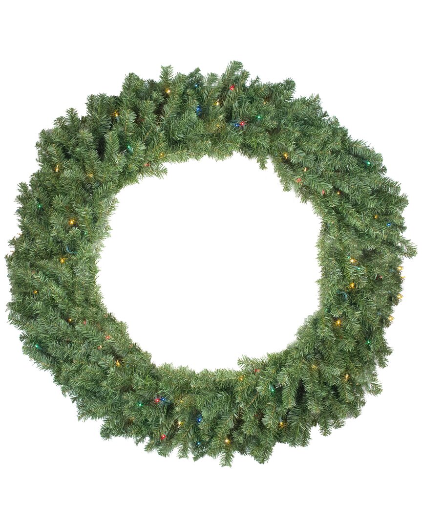 Northlight Pre-Lit Canadian Pine Artificial Christmas Wreath 48-in Multicolor Lights