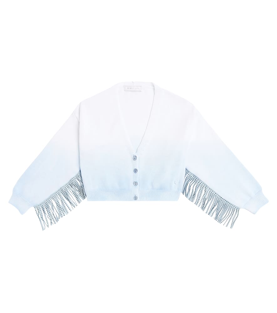 Fringed ombré cotton cardigan