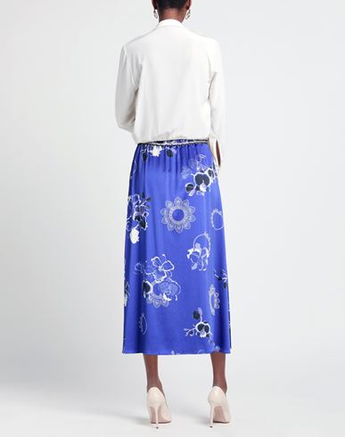 Woman Midi skirt Blue Size 6 Silk, Elastane