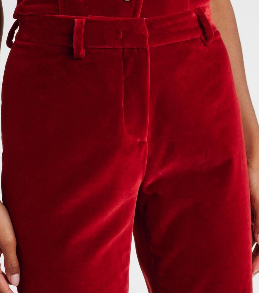 Cotton velvet flared pants