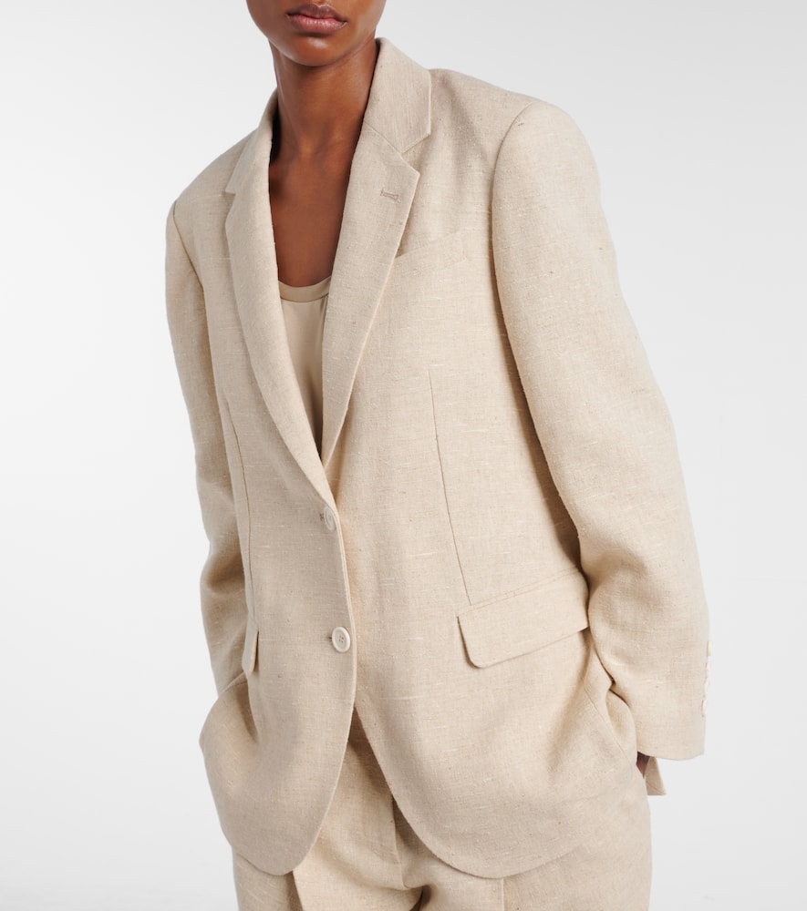 Linen-blend blazer
