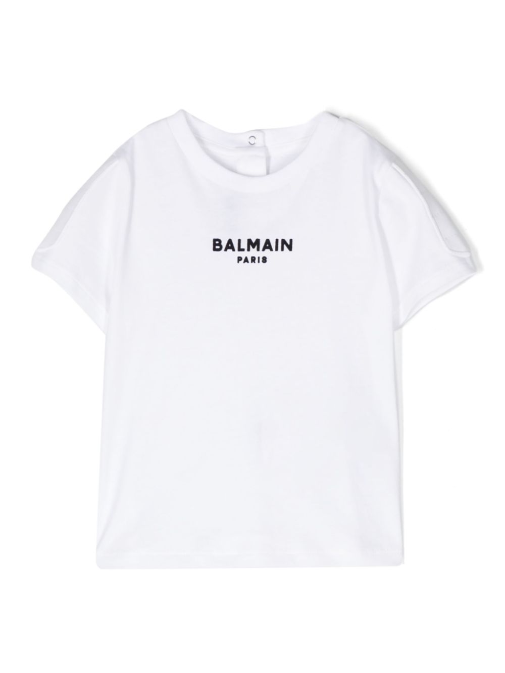 Flocked-logo cotton T-shirt - White