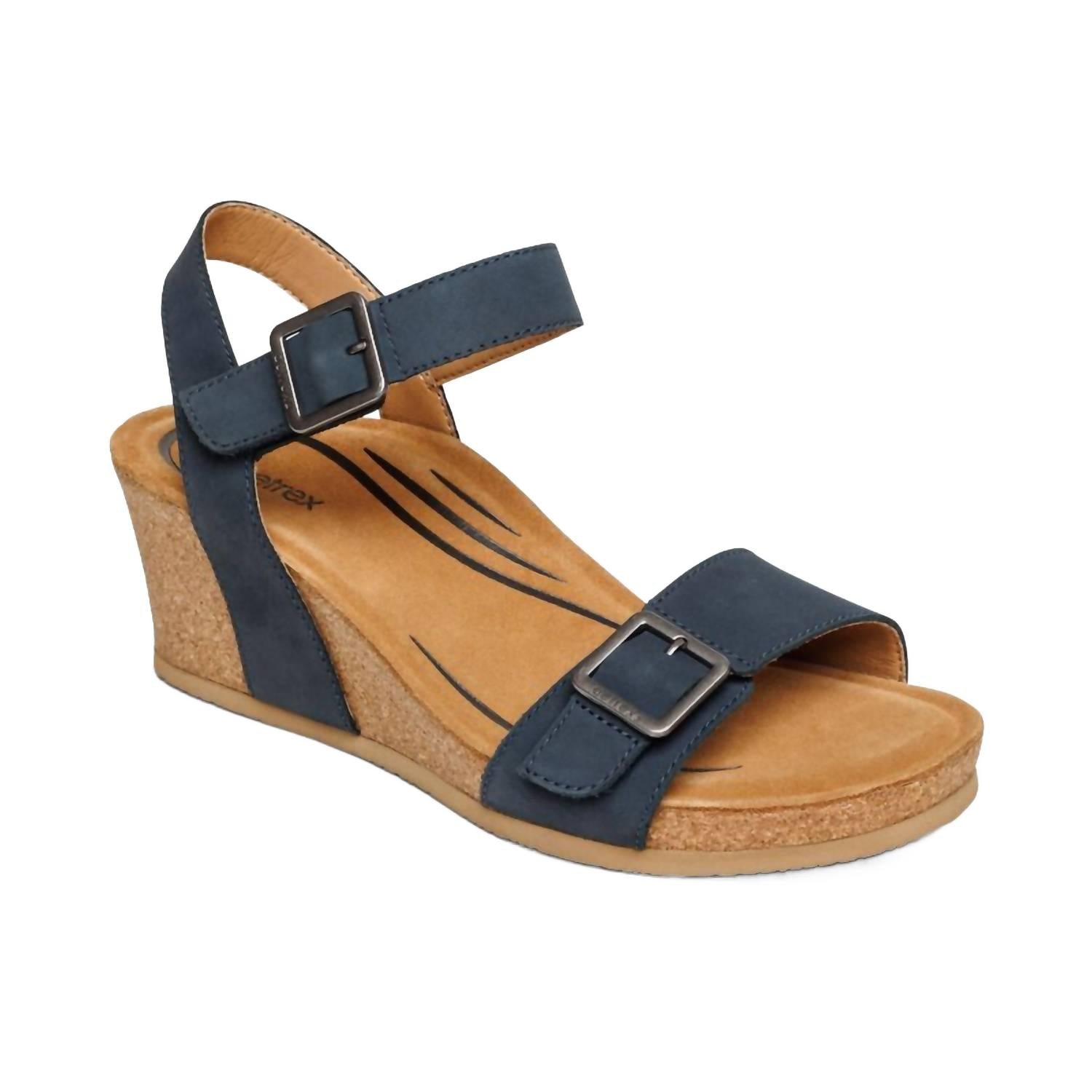 Women's Lexa Quarter Strap Wedge In Navy