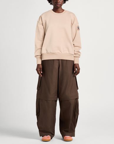 Woman Sweatshirt Beige Size L Cotton, Polyester