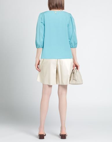 Manila Grace Woman Top Sky blue Size 4 Polyester, Cotton