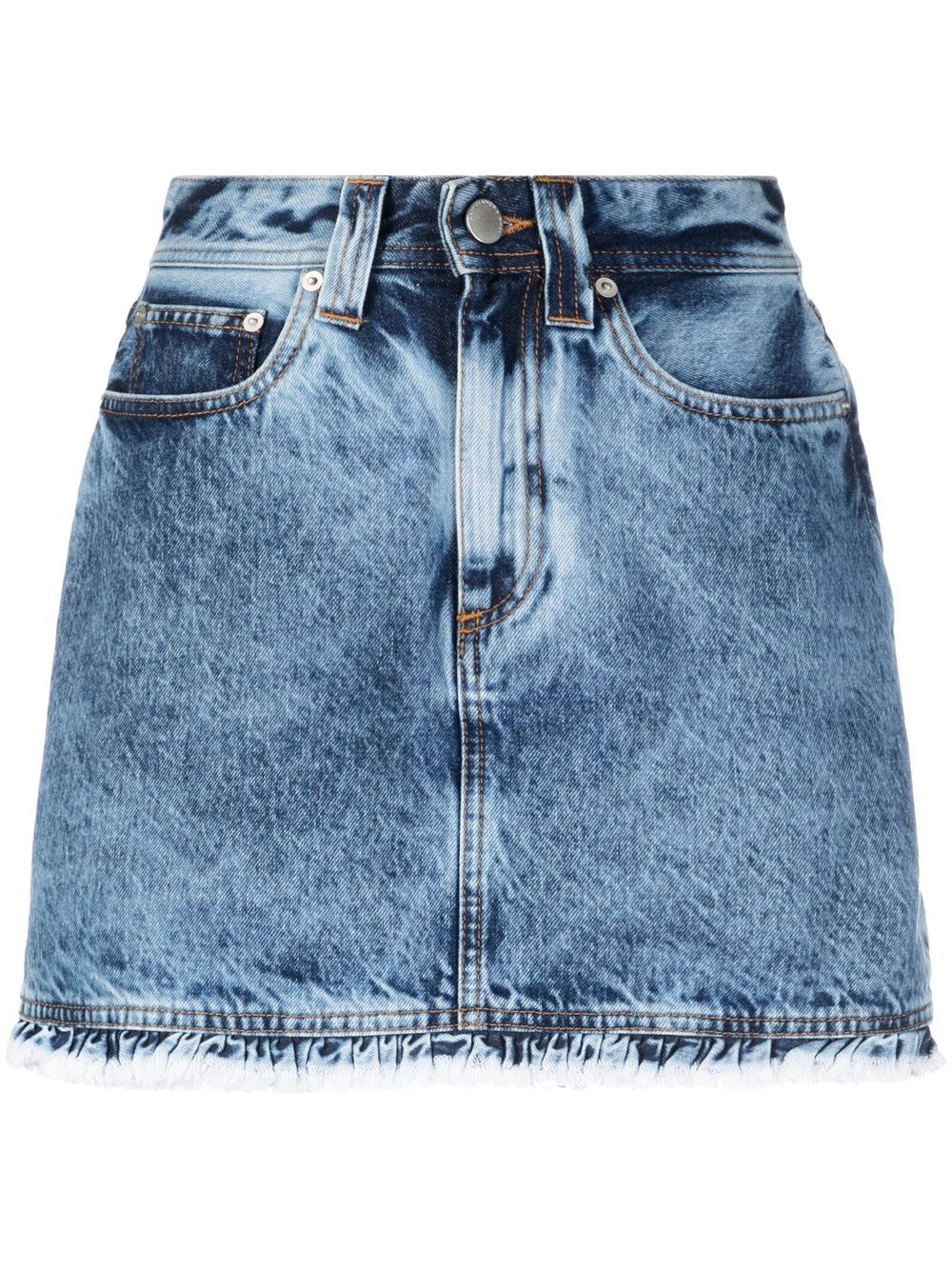 Acid-wash denim skirt - Blue