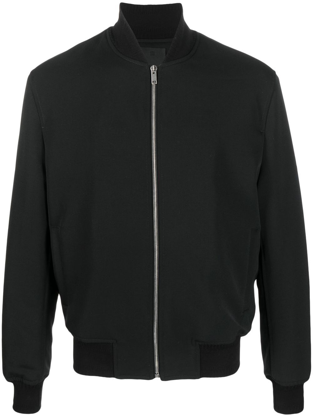 Wool logo lettering bomber jacket - Black