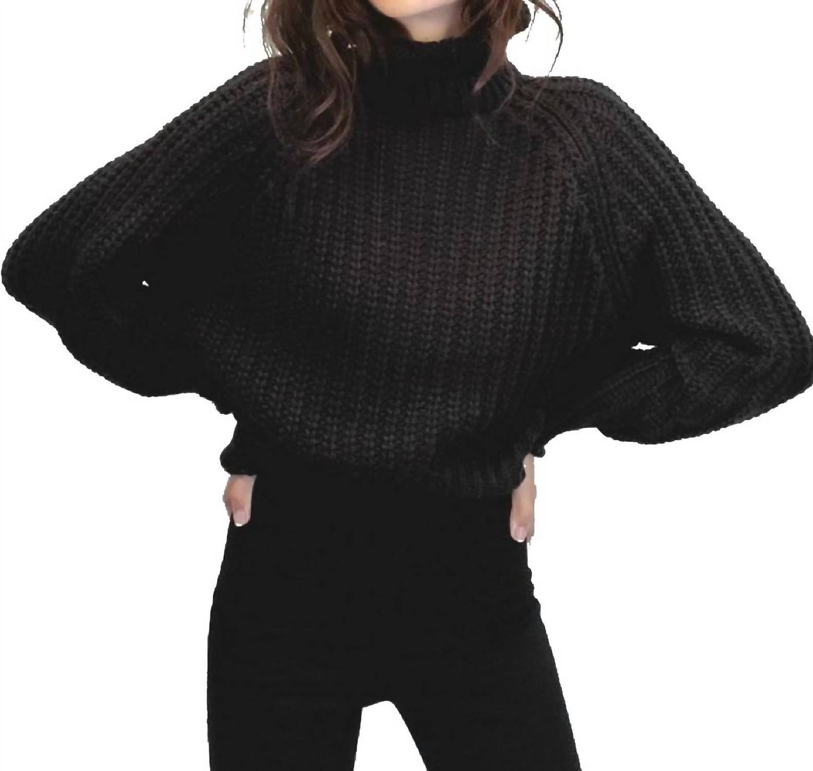 Jules Chunky Knit Sweater In Black