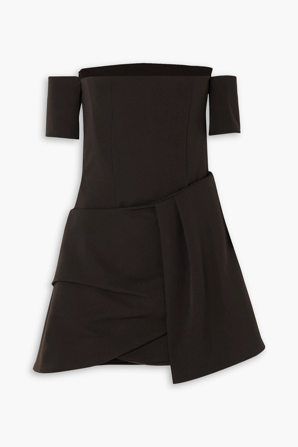 Skarla off-the-shoulder layered crepe mini dress
