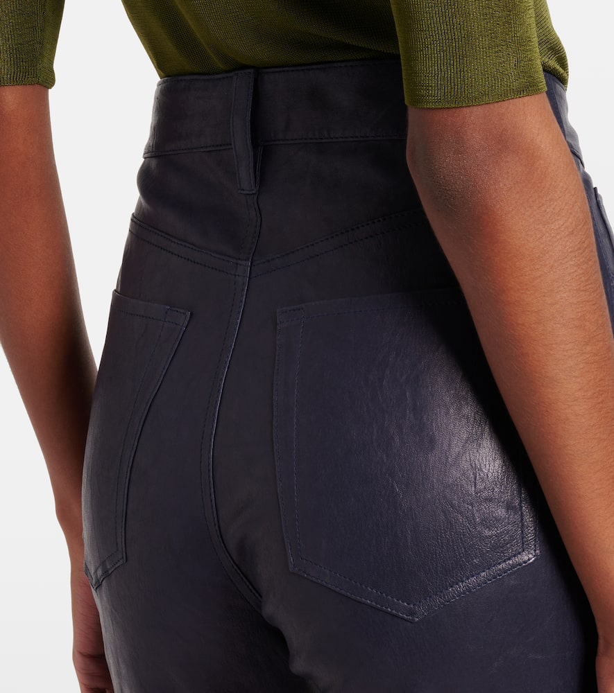 Reboot Crop leather bootcut pants