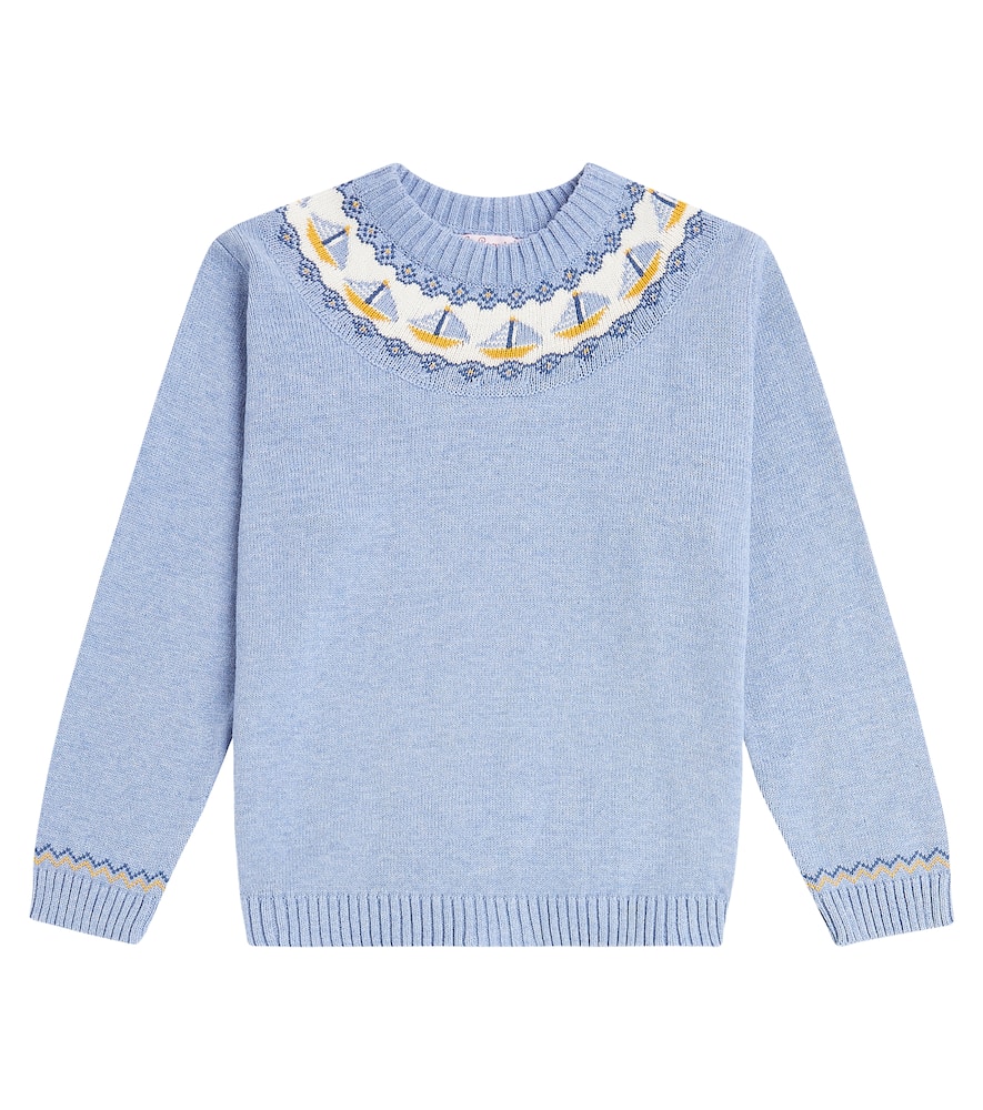 Intarsia cotton sweatshirt