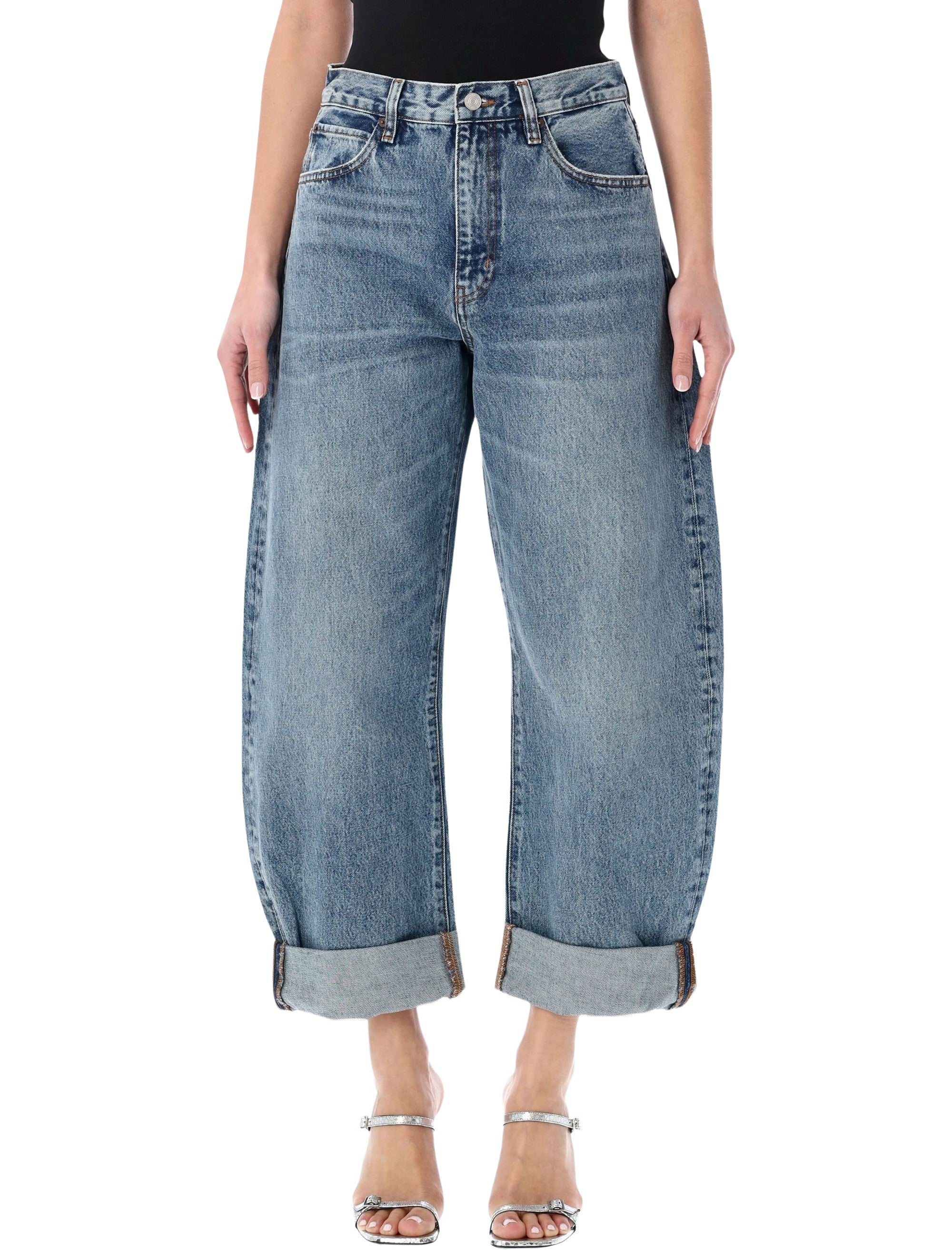 The Bubble High-rise Barrel-leg Jeans