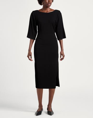 Woman Midi dress Black Size 2 Viscose, Wool, Elastane