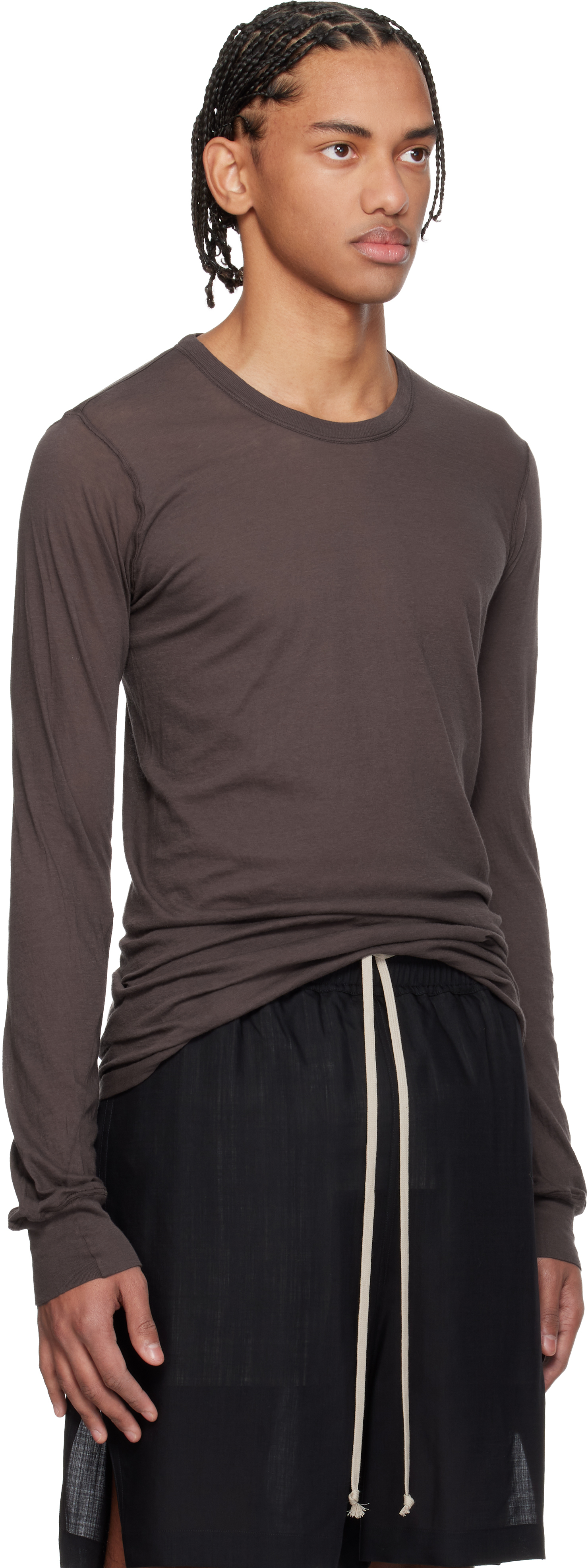 Brown Temple Basic LS T-shirt