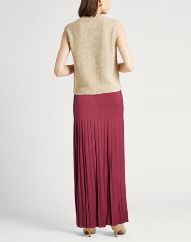 Woman Maxi skirt Burgundy Size 10 Viscose, Wool, Elastane