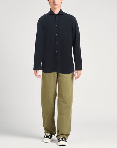 Circolo 1901 Man Shirt Midnight blue Size XXL Cotton, Elastane