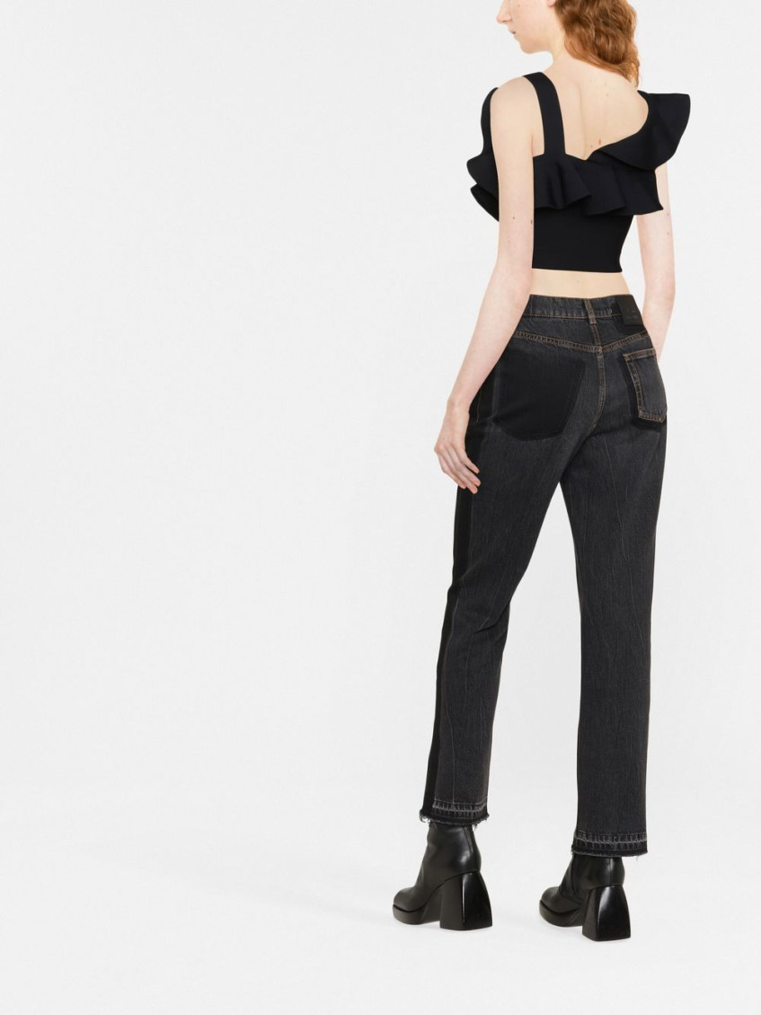 High-waist bootcut jeans