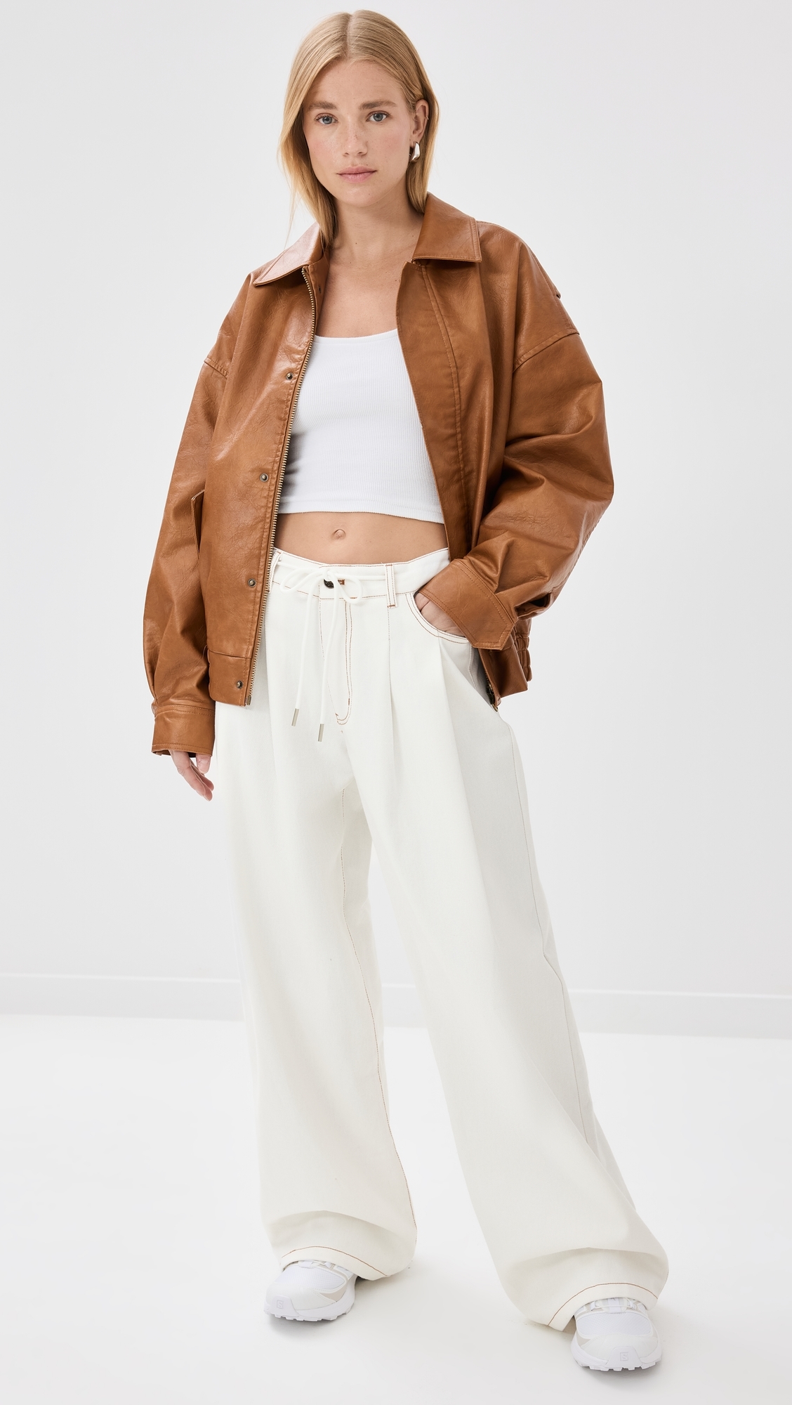 Slouched Tie Up Jeans Porcelain