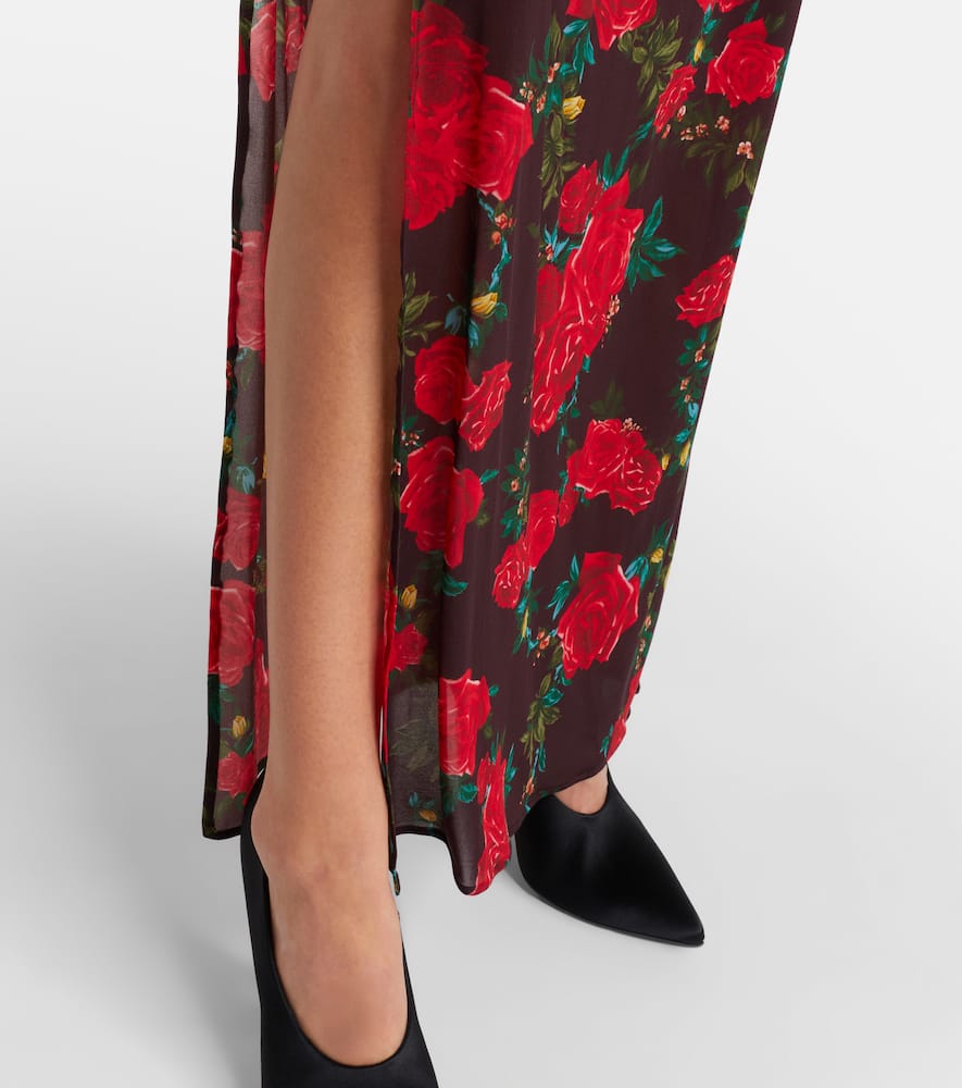 Floral ruched gown