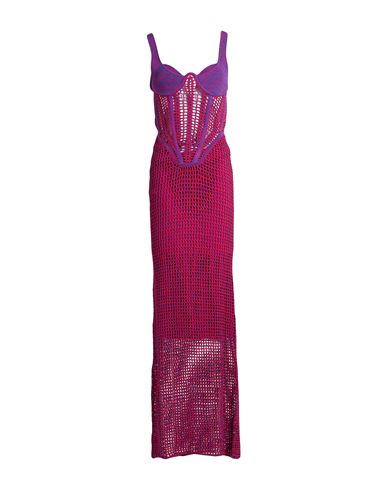 Woman Maxi dress Magenta Size L Recycled viscose, Nylon