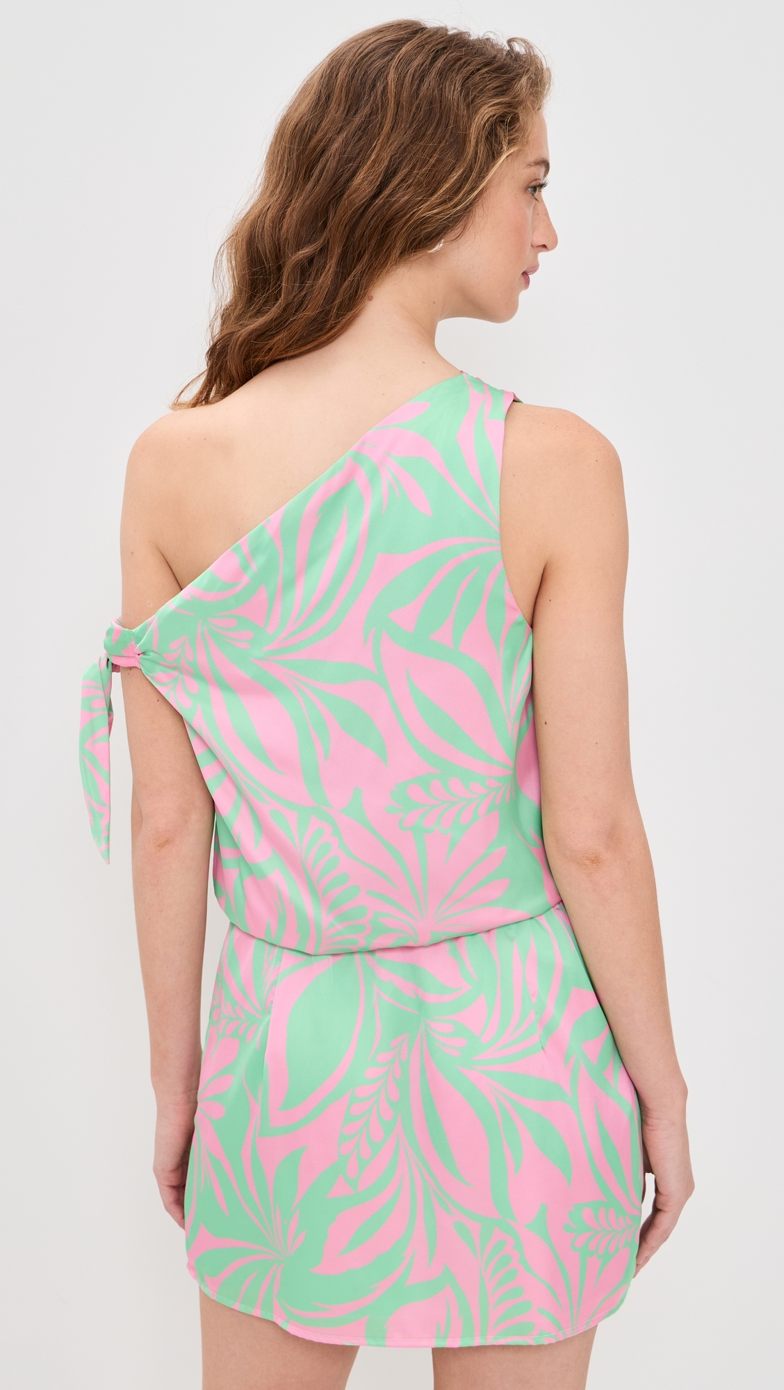 Mirra One Shoulder Mini Dress Emery Pink/Mint