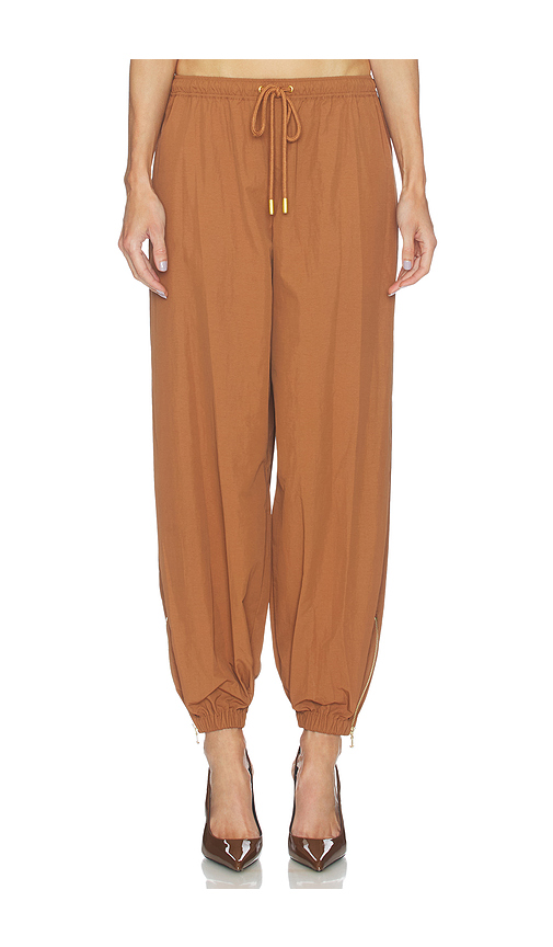 L'AGENCE Mariko Jogger With Zipper in Cognac. L. Also in M, S