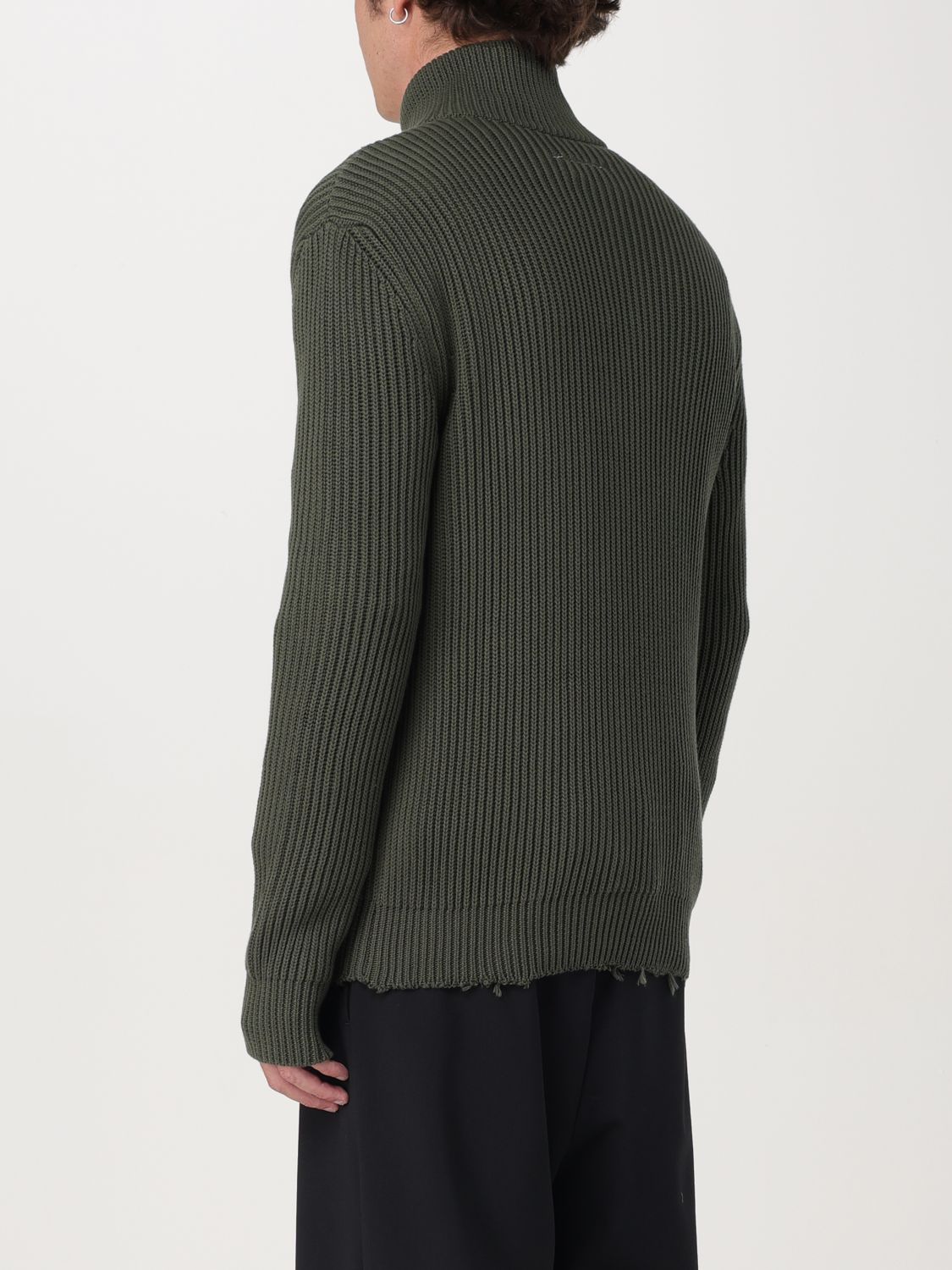 Ribbed zip-up cotton jacket - Green